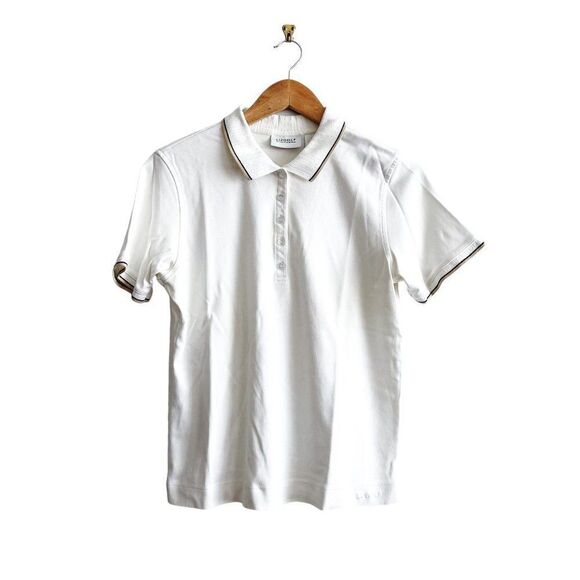 Lizgolf  By Liz Claiborne Golf Polo Short Sleeve White Pointelle Collar Womens M - Picture 1 of 6